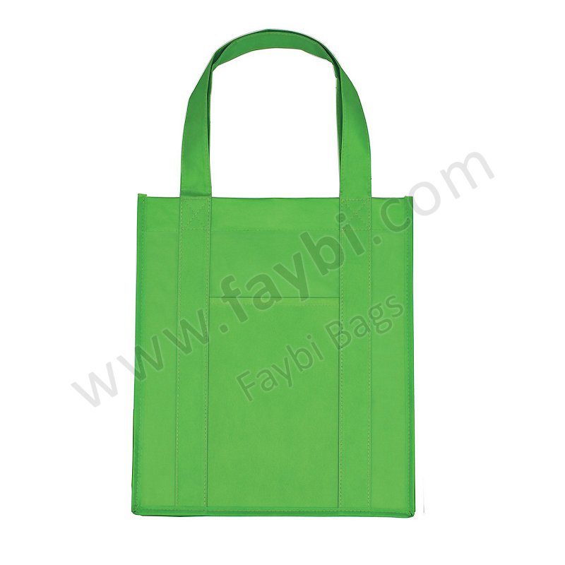 LOT OF 5 SHOPPING GROCERY TOTE BAGS REUSABLE RECYCLED GREEN NON-WOVEN GUSSET 15"